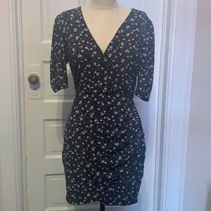 All in Favor  stretchy black floral dress
